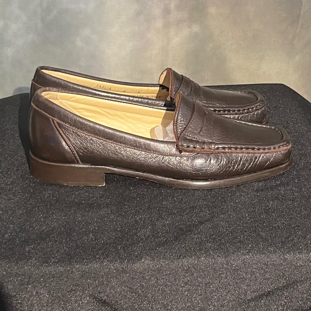 Bally Brown Deerskin‎ Leather Penny Loafers Made in Italy Womens 6 M Slip On